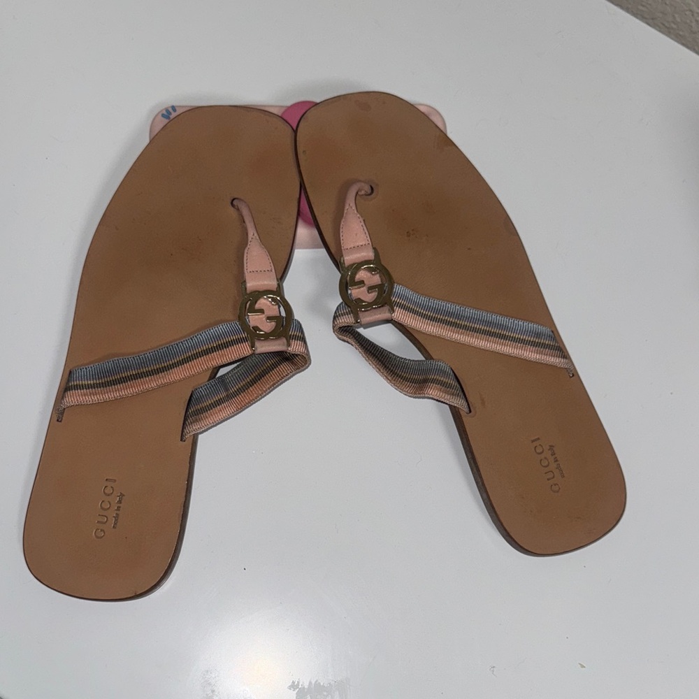Gucci Women's Pink and Tan Sandals